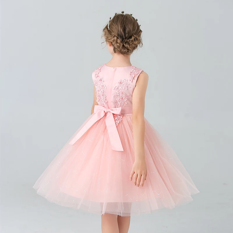 M683 Girls' Short Summer Wedding Dress Fluffy Mesh Princess Medium Size Children's Clothing June 1st  Performance