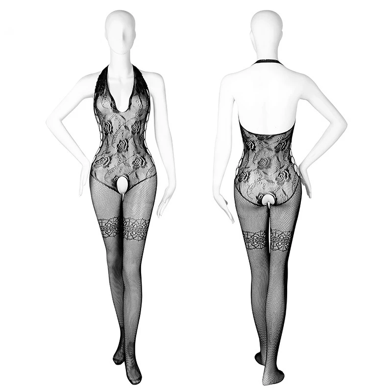 Transparent Bodystoking Sexy Crotchless Bodysuits Women Sexi Body Suit Open Crotch Pantyhose Erotic Sex Outfit Fishnet Lingerie