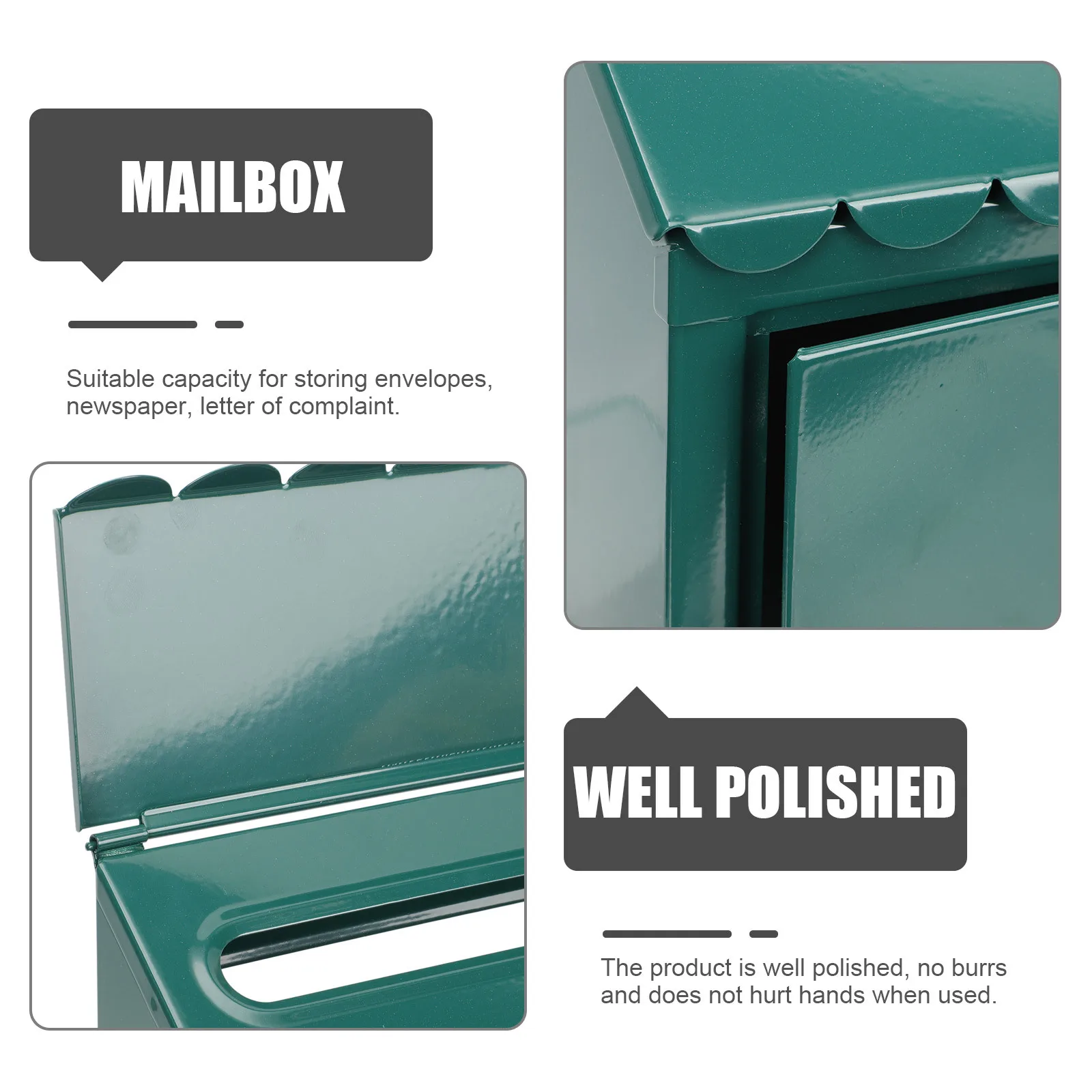 

Vintage Wall Mount Mailbox Durable Iron Post Box Lockable for Outdoor Home Decor Outdoor Decor Wall Mount Letter Box