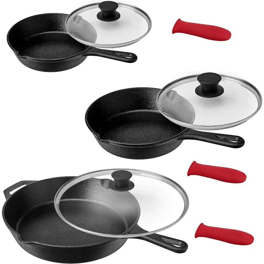 PreSeasoned 9 Piece Cast Iron Skillet Set