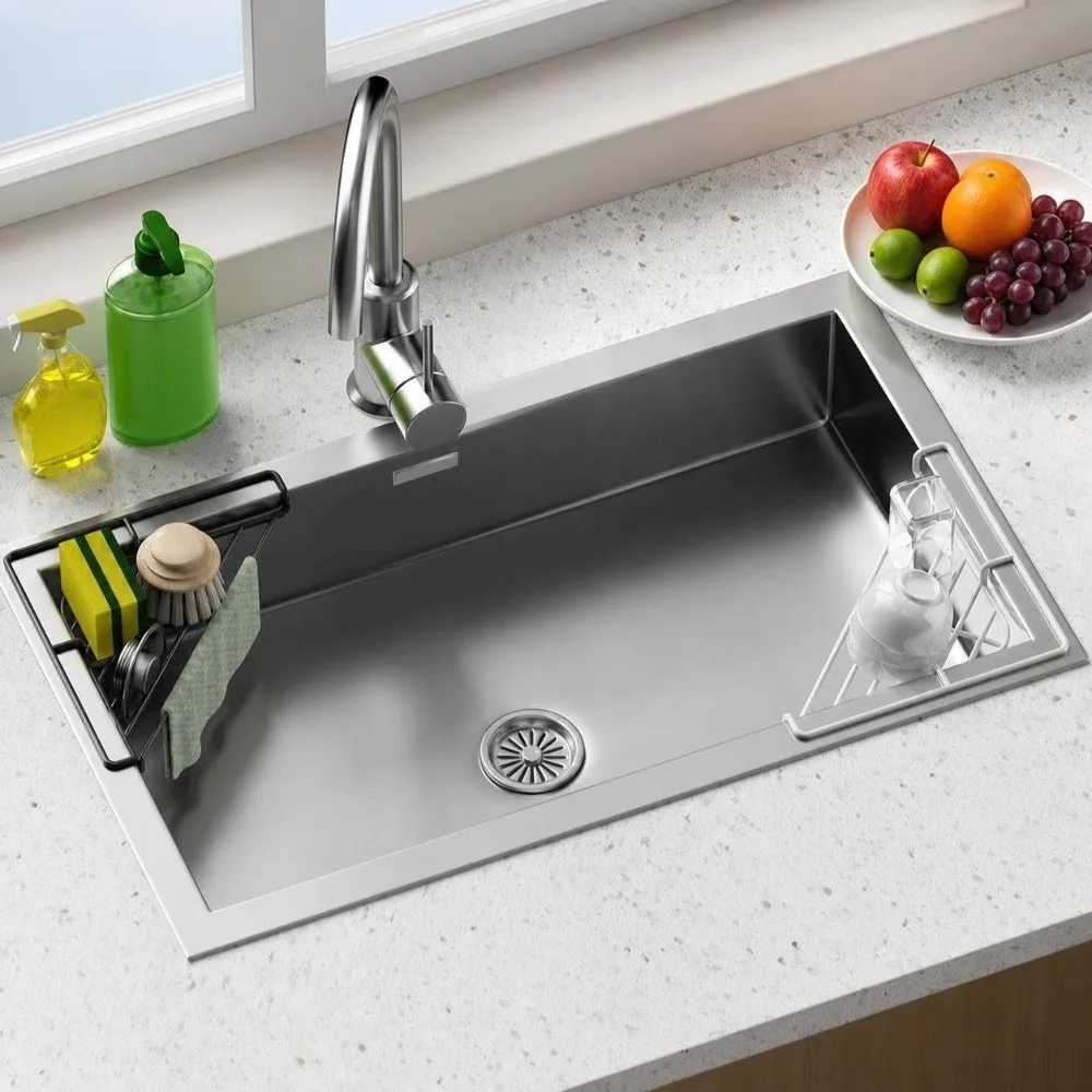 New Triangular Structure Sink Corner Rack Drainage Space Saving Triangular Drain Rack Dishcloth Rack Kitchen Sink Organizer