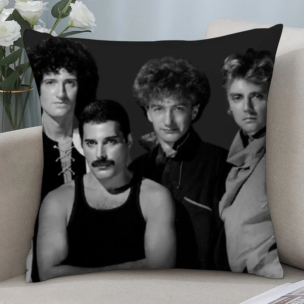 

Hot Rock Queen BandS Pillow Case Short Plush Sofa Decorative Gift Home Double-sided Printing Cushion