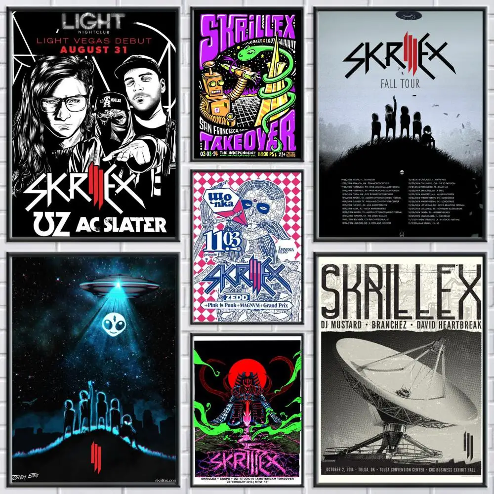 Singer Skrillex Poster Premium Arte de parede estética à prova d'água projetada para sala de estar, bar, decoração de casa