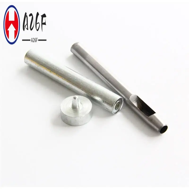 A26F-Eyelet Hole Punch Tool Kit With 50 Eyelets Gunmetal Finish For DIY Kydex Sheath Kydex Eyelet