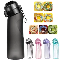 Botella de agua con sabor de 650ml, botella deportiva para beber 7 cápsulas de fragancia de fruta, taza de agua al aire libre para acampar, Fitness, moda