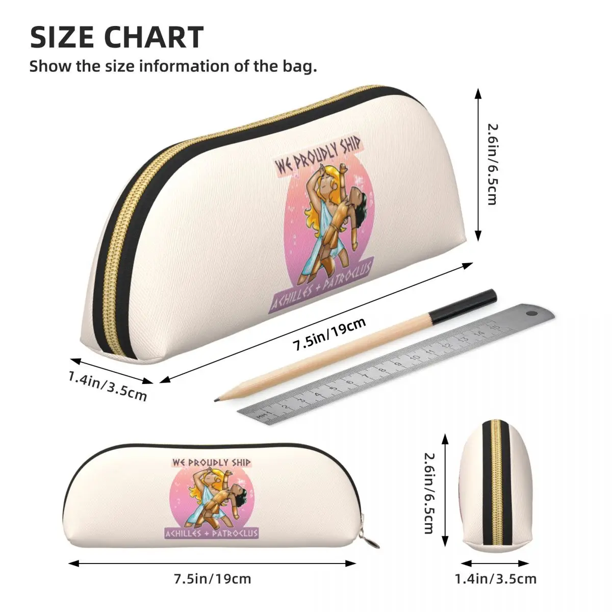 Estojo de lápis Aquiles + Patroclus, porta-canetas, armazenamento de artigos de papelaria, grande capacidade, caixa de lápis, presentes para crianças