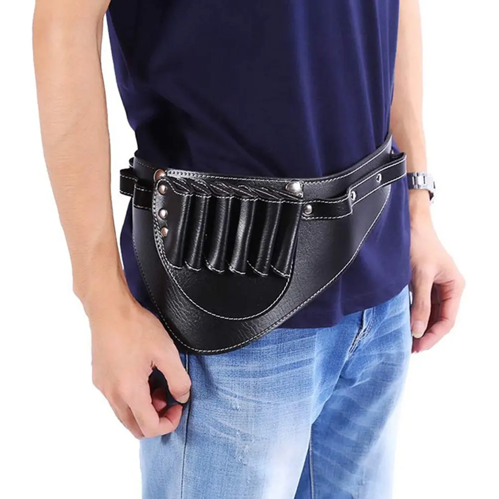 

Сумка-органайзер для парикмахерских инструментов из ПУ, 1 шт., с несколькими отделениями, поясная сумка для расчесок и зажимов, для хранения через плечо