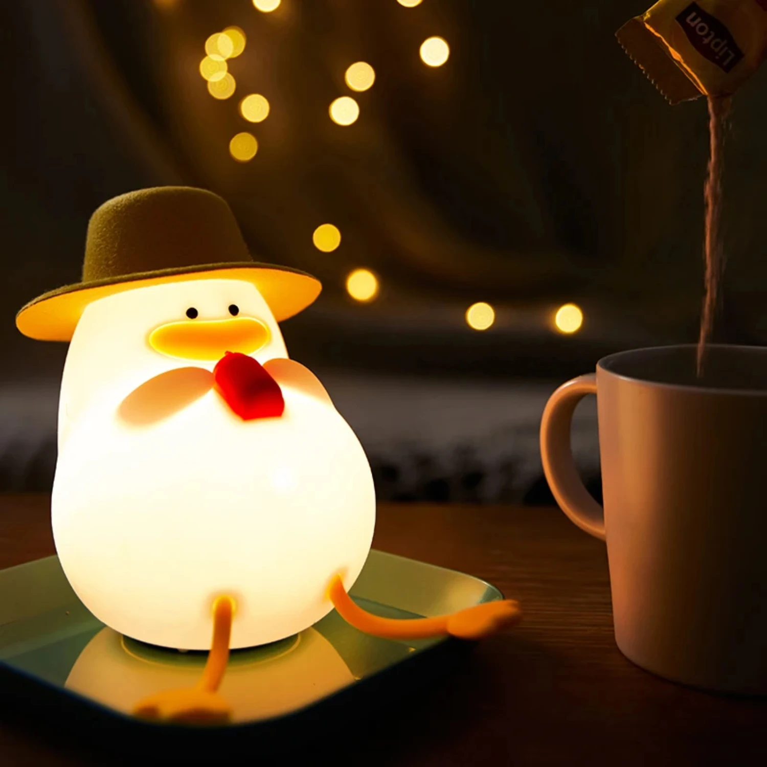 

LED Night Light Rechargeable Duck Night Lamp Silicone Dimmable Lamps Bedside Nightlights Room Decor Gift Openwrt Carlinkit air