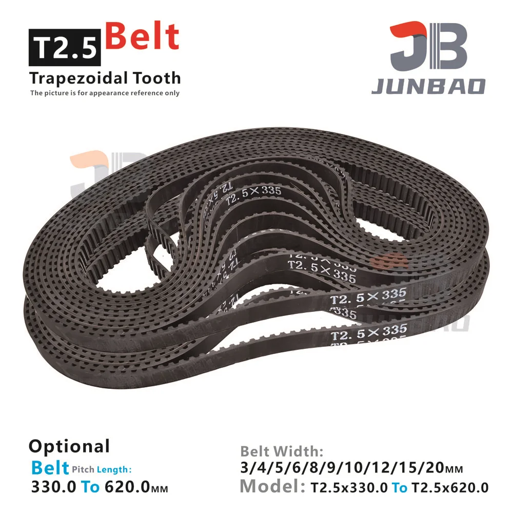 

T2. 5 Timing Synchronous Belt perimeter 330-620MM Model T2.5x330 T2.5x335 T2.5 x 345 T2.5x347.5 T2.5x350 T2.5x360 To T2.5x620