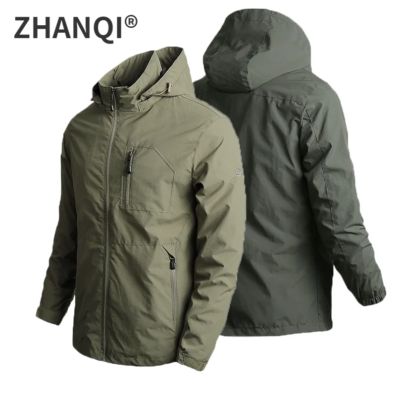 

5XL Men's Outdoor Functional Jacket Windproof Waterproof Camping Hunting Fishing Tactical Adventure Travel Climbing Cargo Jacket