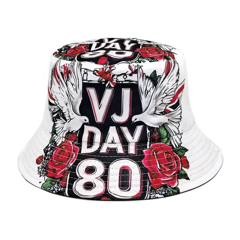 Spring and Autumn Polyester Print Bucket Hat Fisherman Hat Outdoor Travel Cap Hats for Men and Women 262