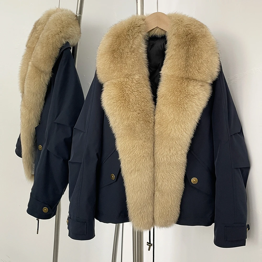 

Faux Fur Coat Fashion Women Waterproof Autumn 2025 Winter White Duck Down Coat Warm Feathers Female Puffer Jacket