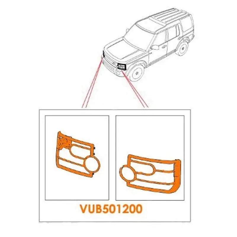 Front Light Guard Set For Land Rover LR3 Discovery 3 2005-2009 VUB501200 New Headlight Protection Frame