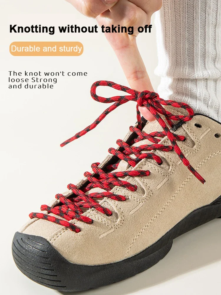 Sphärisches Anti-Rutsch-Design, Outdoor-Schnürsenkel, runde Schnürsenkel, Körbe, Stiefel, Schnürsenkel für Schuhe, 100/120/140/160 cm, Schuhzubehör – Detail 1