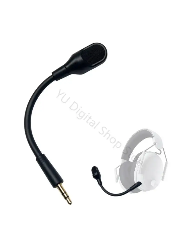 96BA Replacement Boom Microphone 3.5mm Detachable with Black ABS Body, Gold-Finished Three-Contact Direct Installation, and