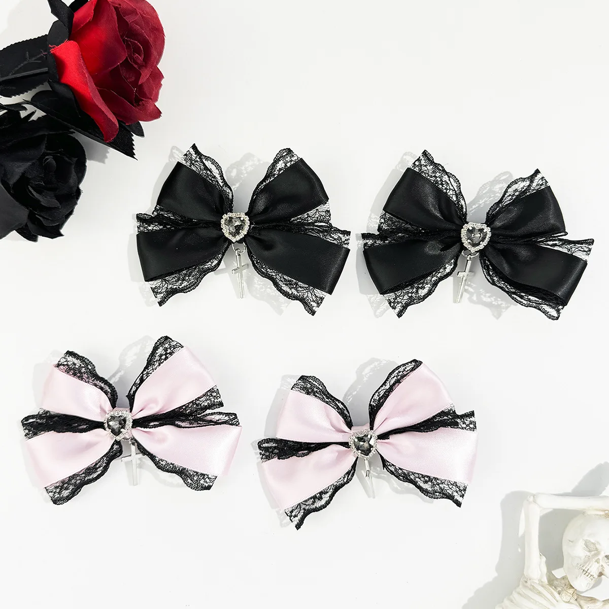 

Polyester Bows Hairclip Lolitas Styles Hair Pin Gothicism Styles Girls Barrettes Hair Accessories for Various Occasion