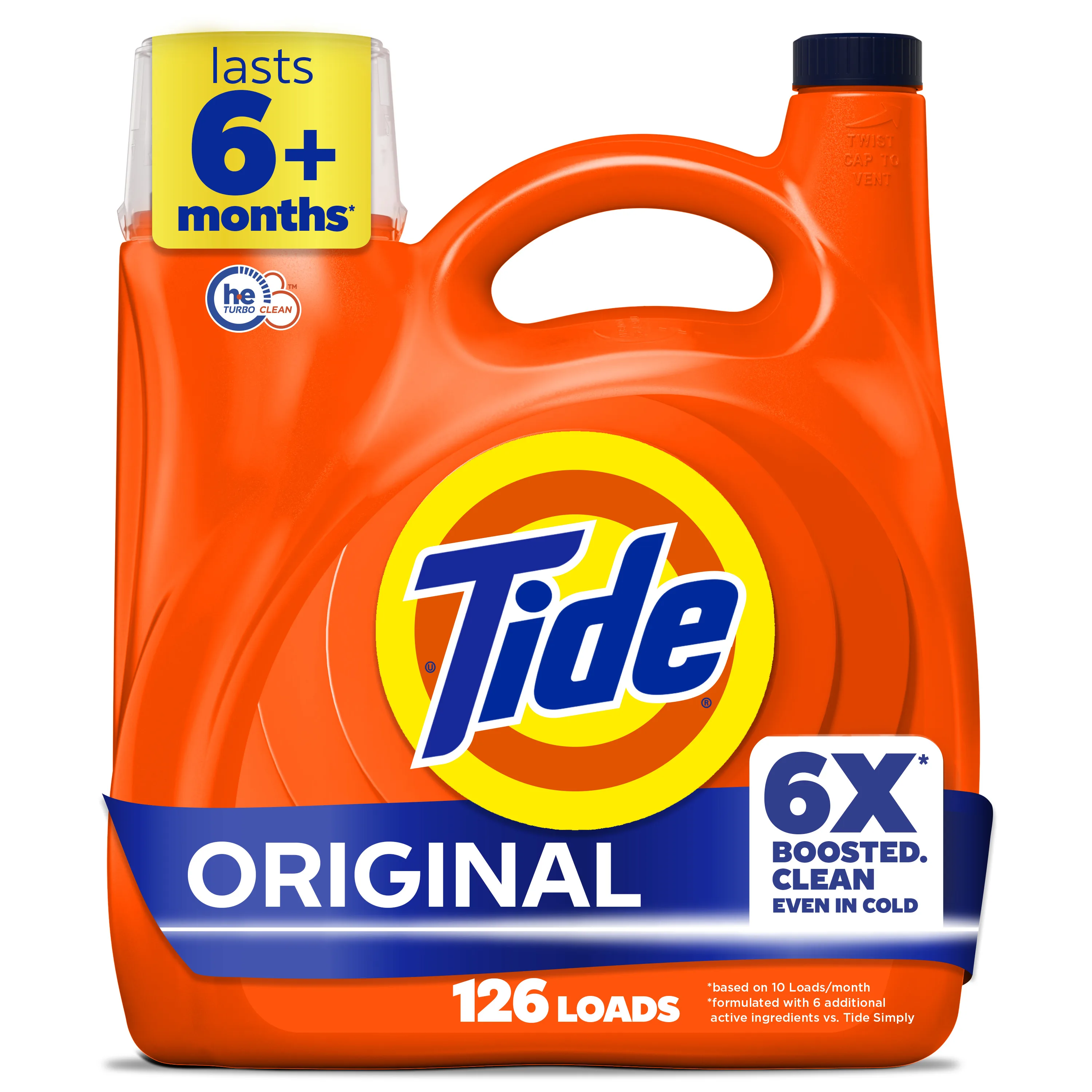 Liquid laundry detergent with 6x enhanced cleaning power, original fragrance, 158 fl oz bottle, handles 126 loads