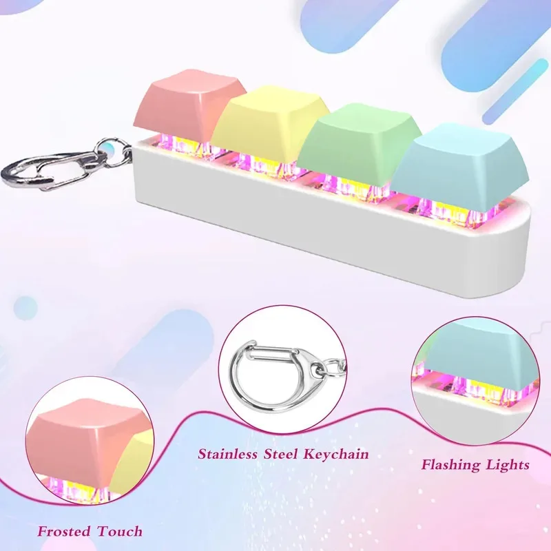 Light Up LED 4-in-1 Switch Tester Fidget Keychain, Portable Stress Relief Anxiety Toy Gift for Adults