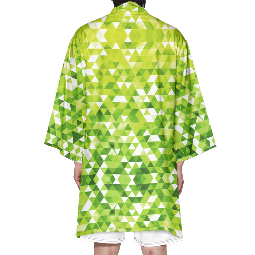 Otoño Samurai Kimono Cosplay moda japonesa elegante Haori verde Kimono hombres Vintage Cardigan bata Casual Cool Yukata elegante