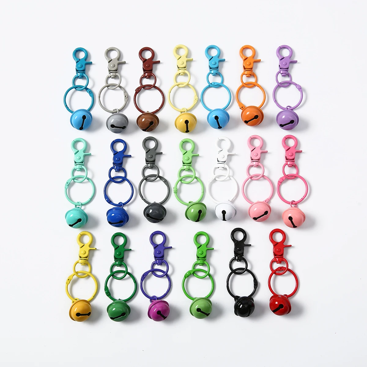 1/2/5/10/20 PCS Fashionable Cute Bell Keychain Hooks Colorful Paint Bell Pendant Accessories Christmas Decorations Handmade Gift