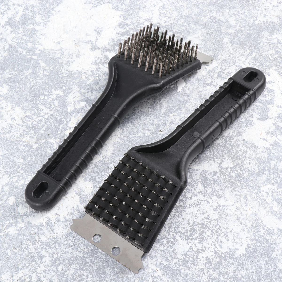 

2 PCS Grilling Accessories BBQ Cleaning Brush Oven Cleaner Stainless Steel Black