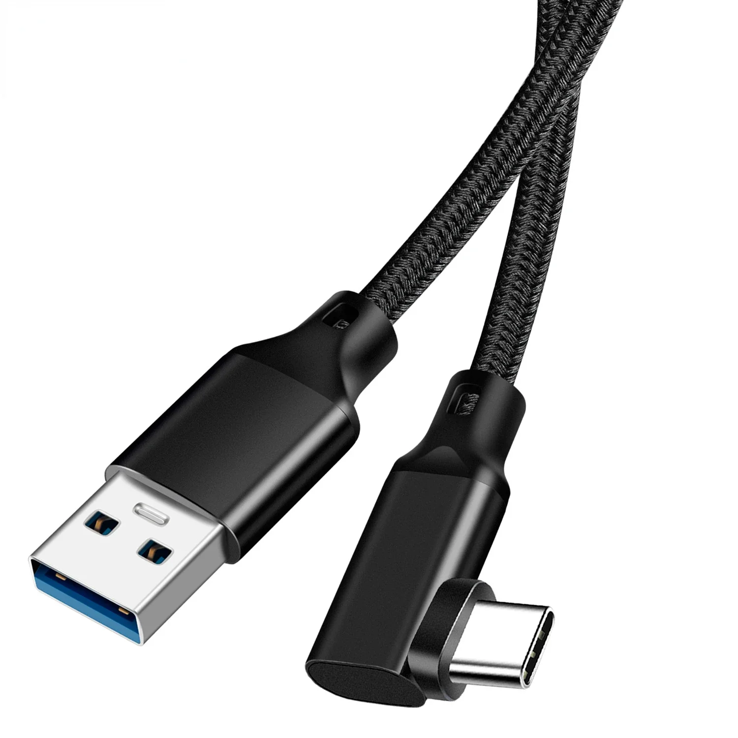 1m 3m Type C VR Link Cable USB C Data Cable USB 3.2 10Gbps 3A 60W Fast Charging 90 Degree Elbow Gaming Cord for Oculus Quest 1 2