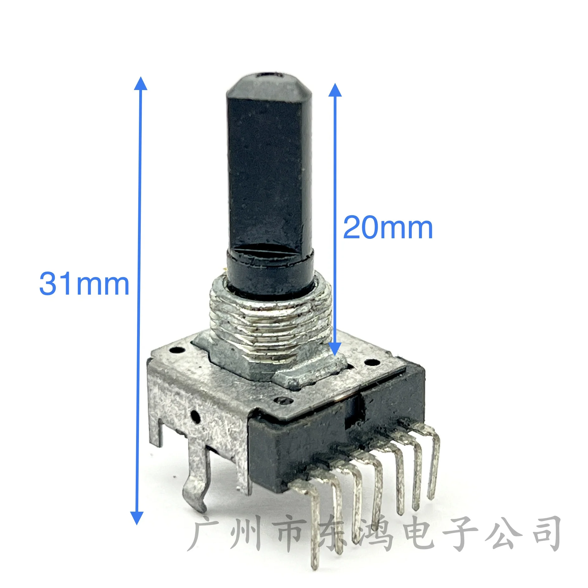 2 PCS  brand RK14 potentiometer G100K with center positioning shaft length wrapped thread 20mm in a row of 7 feet