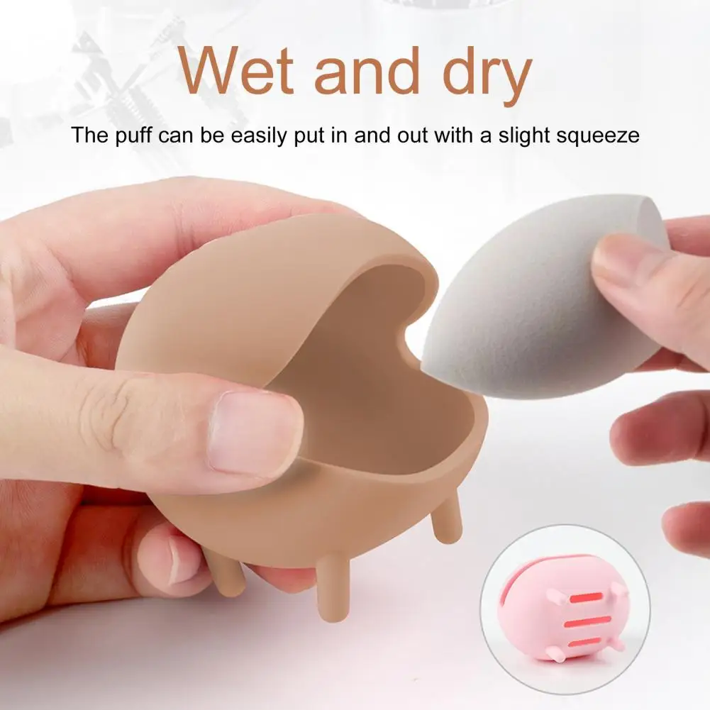 Makeup Sponge Stand Useful Traveling Portable Cosmetic Puff Storage Box Easy to Clean Makeup Blender Holder Daily Use