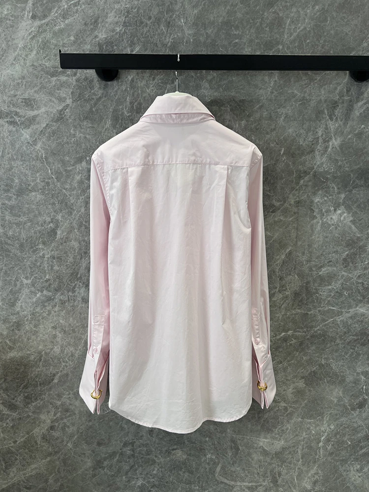 SVORYXIU 2025 新スタイル 秋 デイリーカジュアル レディースシャツ ファッション ホワイト エレガント ルーズ ターンダウンカラーシャツ