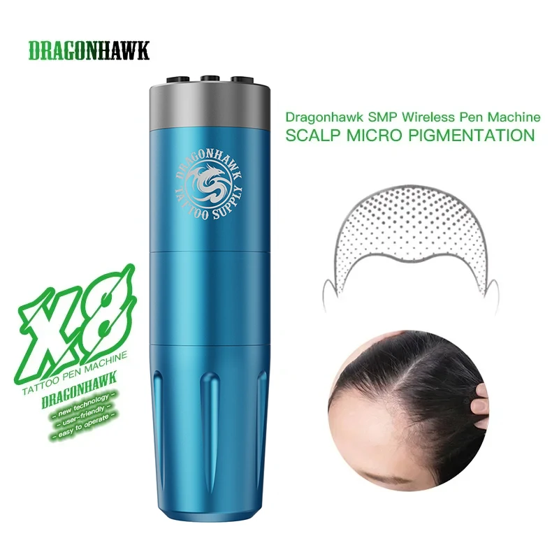 

Dragonhawk X8 Wireless Tattoo Machine 4.0mm stroke Changeable Frequency Permanent Make Up Machine SMP Machine Tattoo Supplies