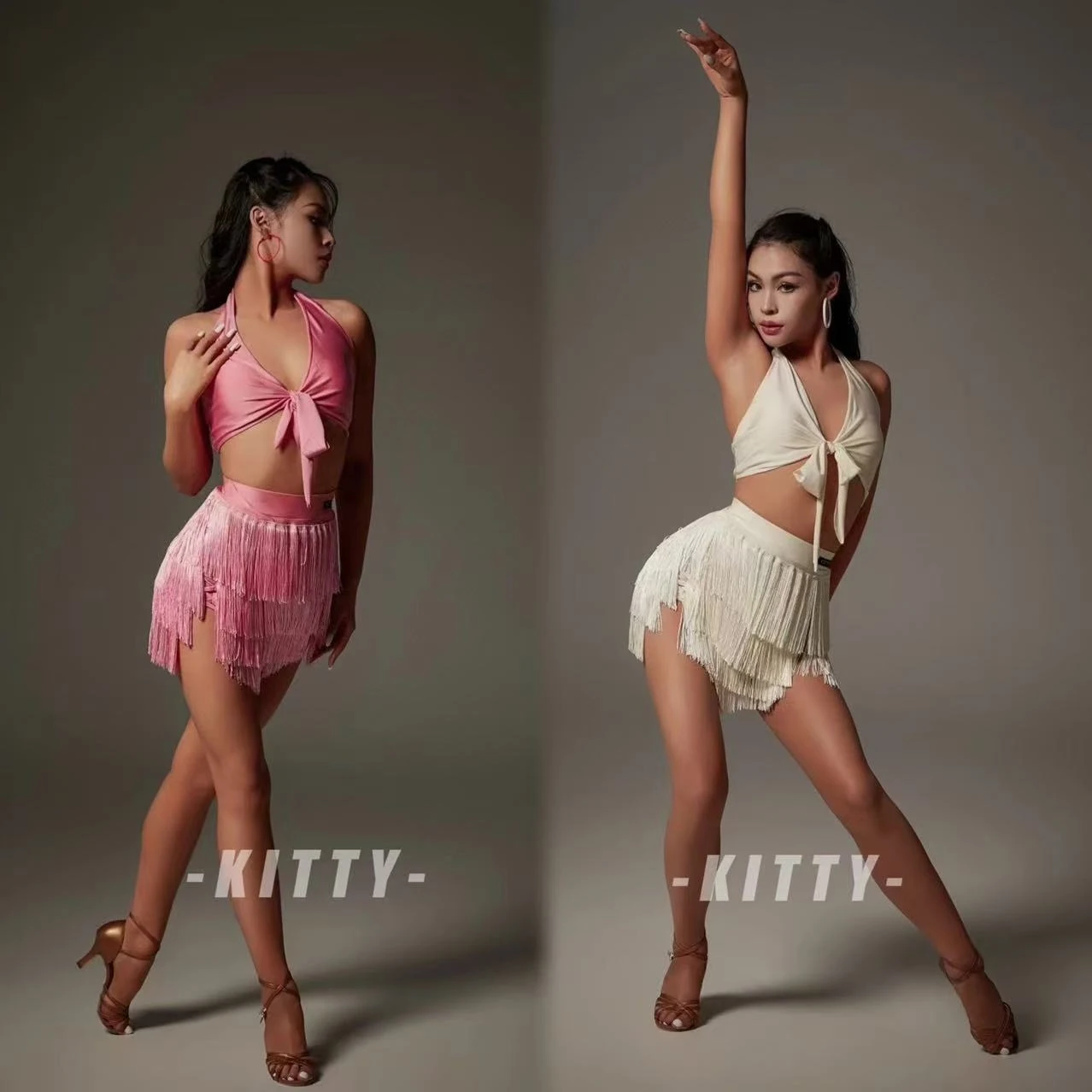 2025 danse latine frange jupe vêtements d'entraînement multicolore glands jupe Costume Chacha Samba danse pratique porter DQL11446