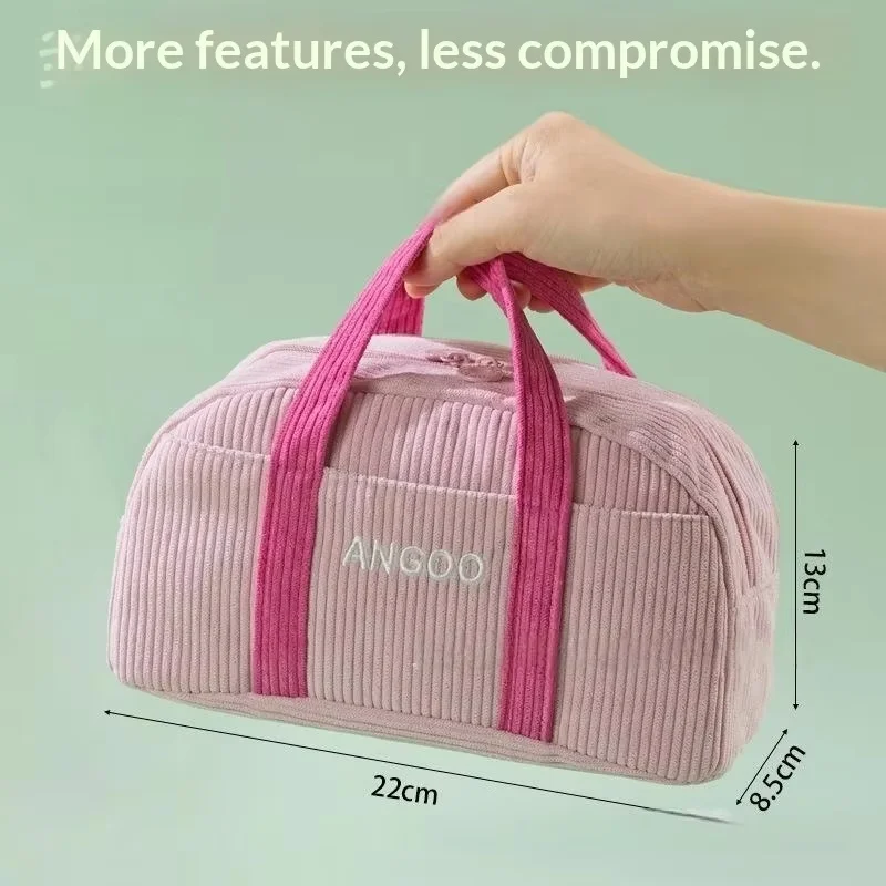 

Пенал ANGOO из вельвета большой вместимости с внешним карманом для ручек и сетчатым карманом, органайзер для школьных принадлежностей для средней школы