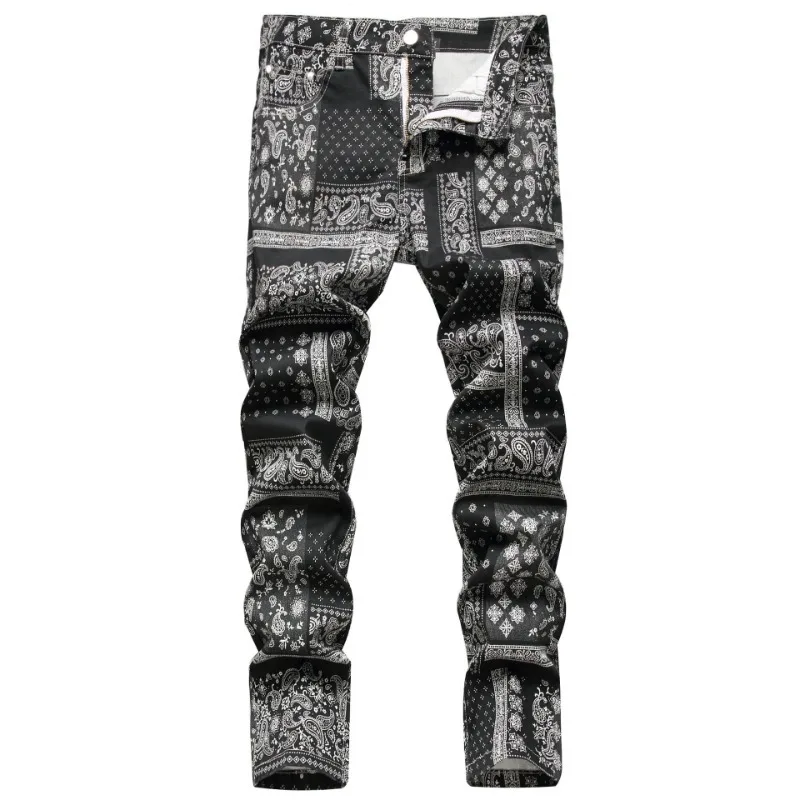 

Оригинальные мужские Индивидуальные Модные эластичные прямые брюки с 3D принтом со средней талией