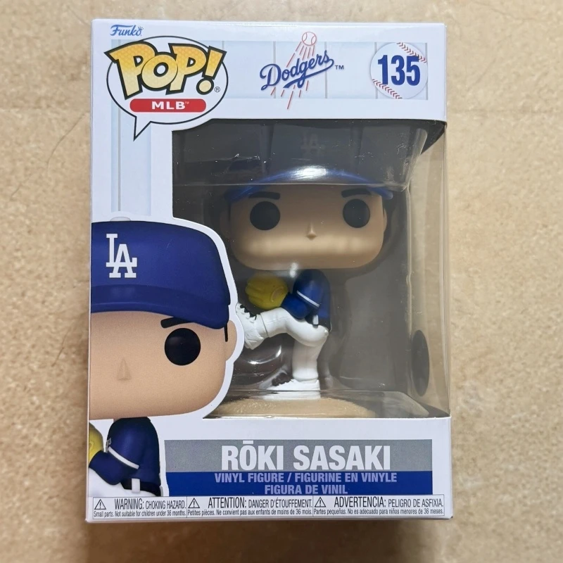 MLB Dodgers Roki Sasaki #135 Funko Pop! Original Vinyl Figure - Baseball Star Collectible Model Desktop Decor Toys Gift for Fans