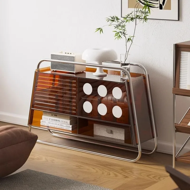 

Acrylic medieval dining side Modern simple entrance Decorative locker Living room sofa side cabinet Tea cabinet