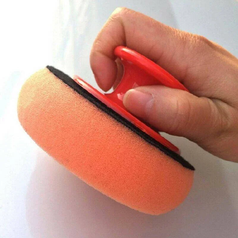 Car Wash Wax Polishing Sponge Pads with Handle Microfiber Applicator Car Cleaning Tools Auto Polisher Waxing Sponge Accessories