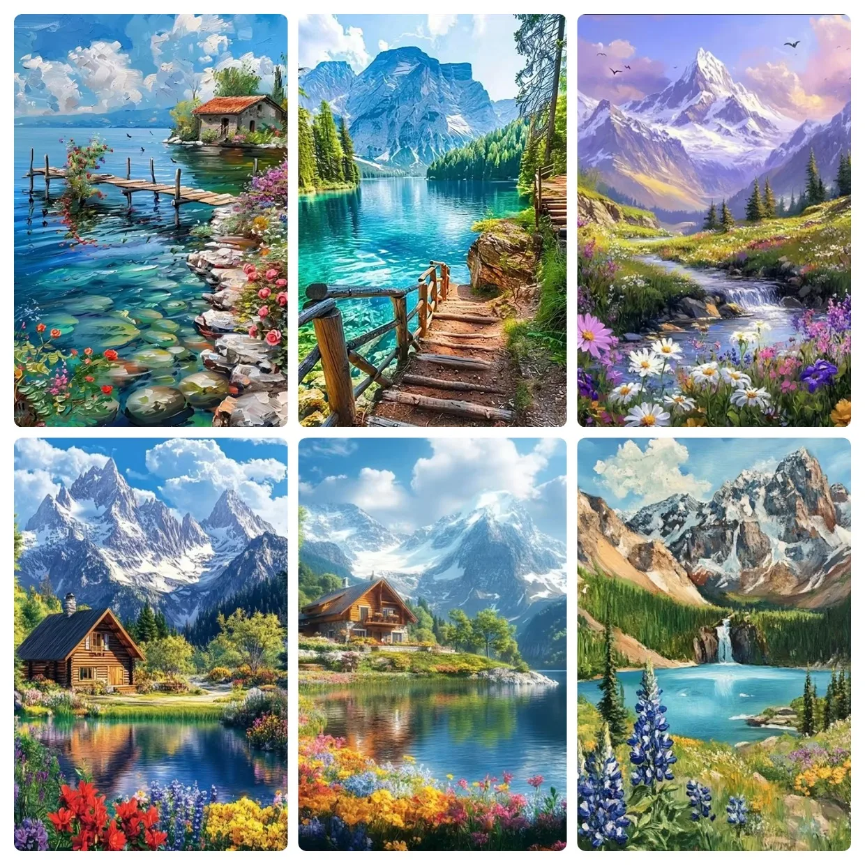 1 Box 500 Pieces 38X52CM Seaside Landscape Jigsaw Puzzles 500 Pieces Cardboard Picture Landscape Puzzles Family Games
