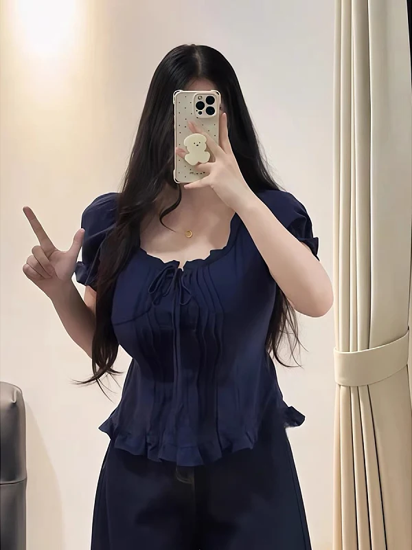 

Женские модные пузырьки больших размеров с завышенной талией, летние для похудения, закрывающие мясо, корейский Sle, поездка на работу, ветер