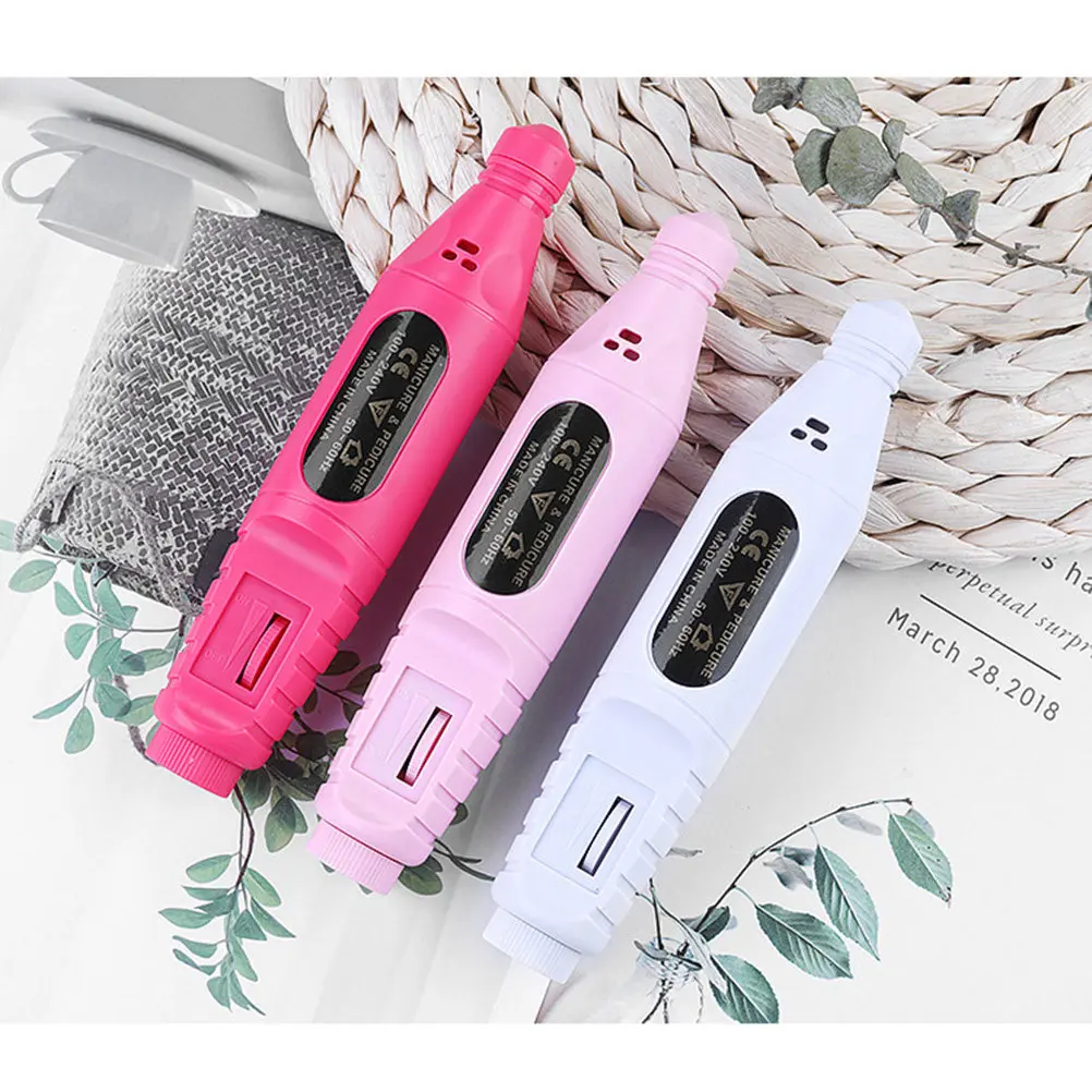 Nail Polishing Machine Pink Portable USB Electric Manicure Tool Low Noise High Speed Nail Art Polisher for Professional Home Use