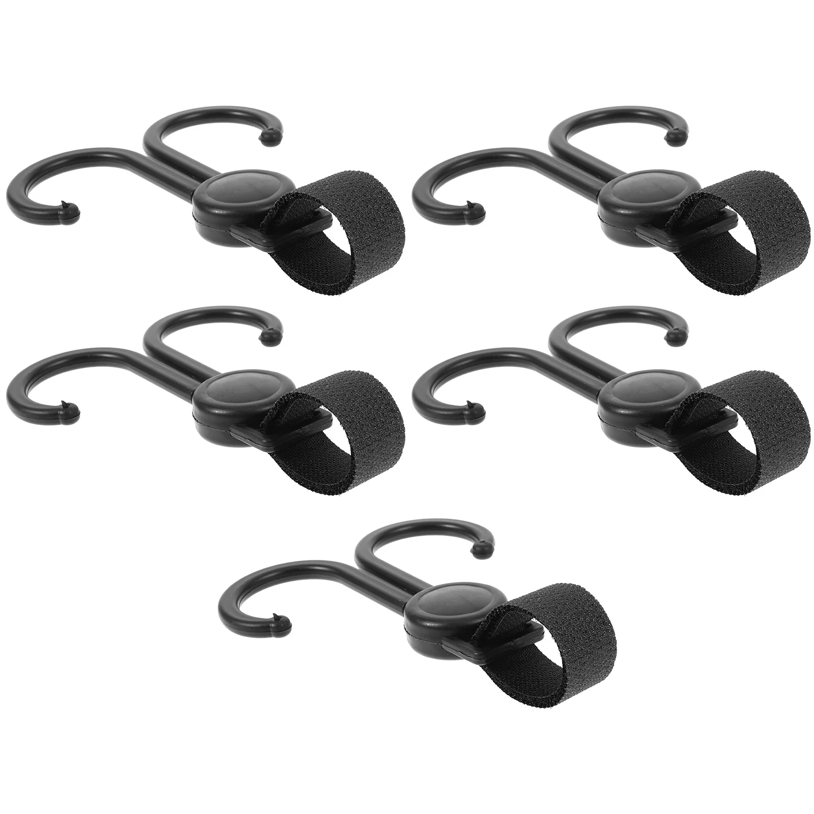 

5Pcs Rotatable Hanging Hooks Multipurpose Stroller Cart Hooks Portable Adjustable Double Buckles Organizer Hanging Buckles