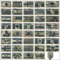 (42) UK, Chile, Brazil, France Emblem Tactical Patch, Backpack Vest Jacket Hook&Loop Morale Badge Tactical Stickers