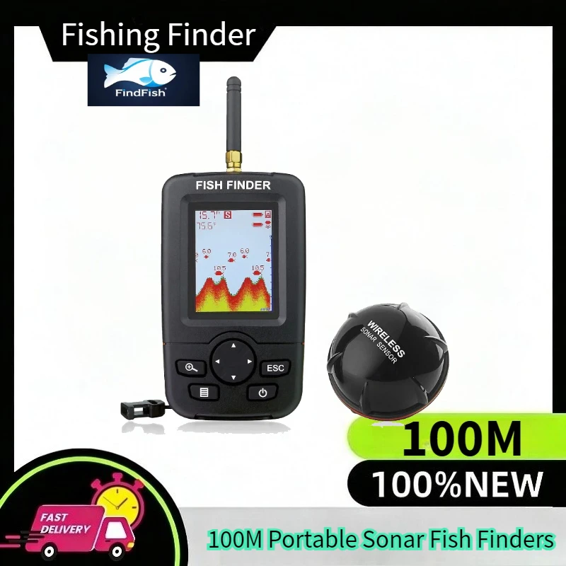 

Портативный эхолот-рыбопоисковик 100 м для рыбалки, с сигнализацией, для озер и моря
