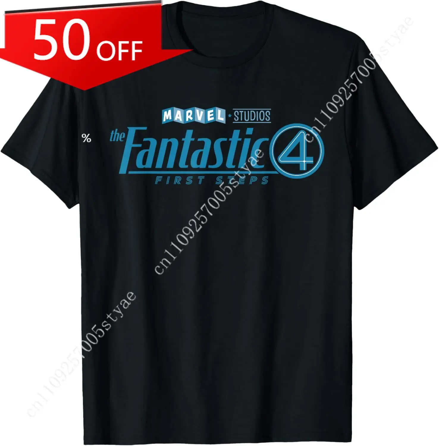 

Marvel Studios The Fantastic Four: First Steps Movie Logo T-Shirt