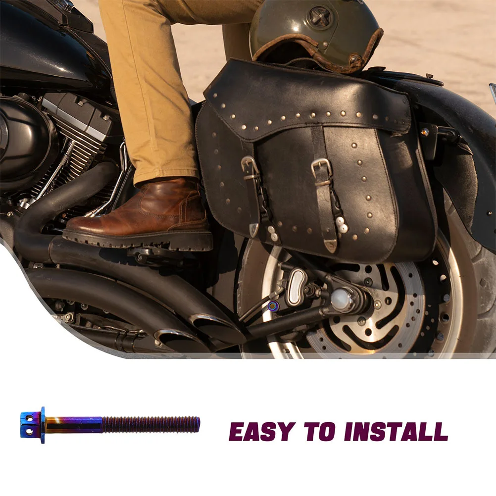 2 Buah Sekrup Titanium Berwarna-warni Kit Perlengkapan Plat Nomor Sepeda Motor Desain Dekoratif Unik untuk Peningkatan Sepeda Listrik