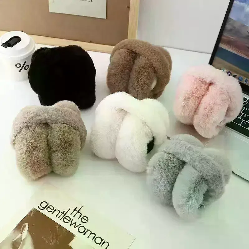 

1 шт., зимние теплые и милые плюшевые наушники, складные детские защитные наушники, холодные и ветрозащитные утолщенные студенческие насадки для ушей