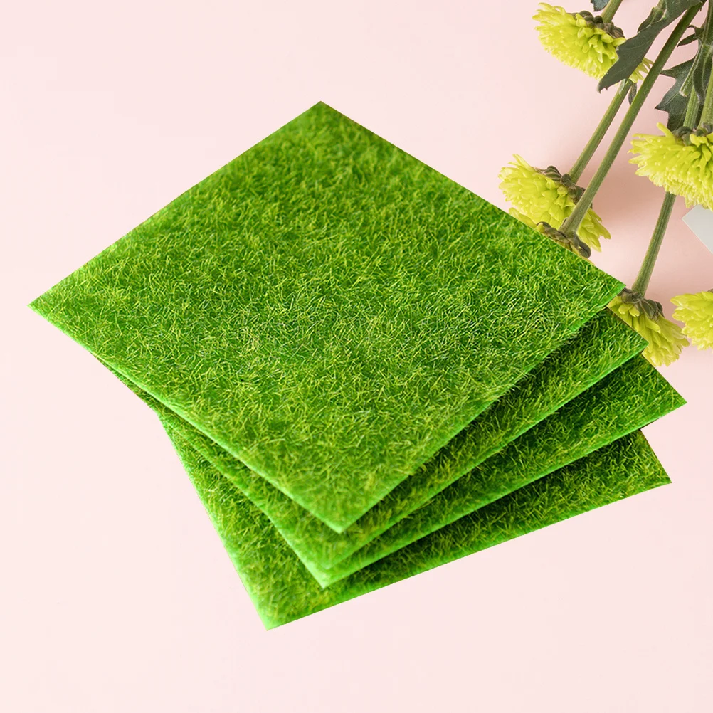 

2 Pcs Simulated Moss Decoration Miniature Ornament Garden Artificial Grass Fairy Lifelike