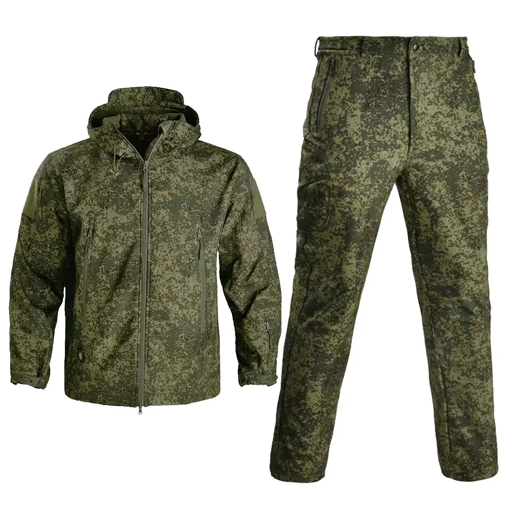 

Military Uniform Fleece Russian Camo Tactical assult combat uniform Men Outdoor Working Clothing Army Uniform Hunting Clothes