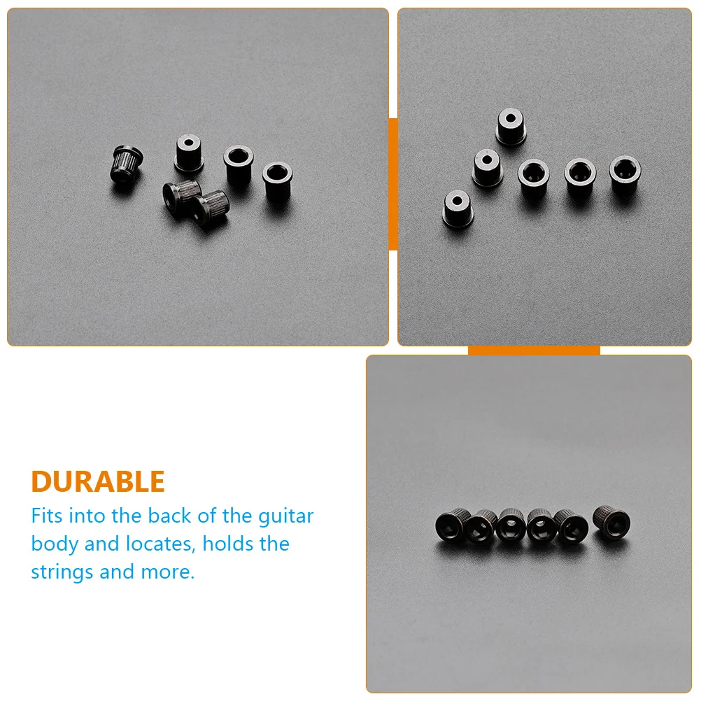 

6 Pcs Guitar Ferrules Metal Parts Accessories Guitar String Ferrules Durable Anti Rust String Through Body Building