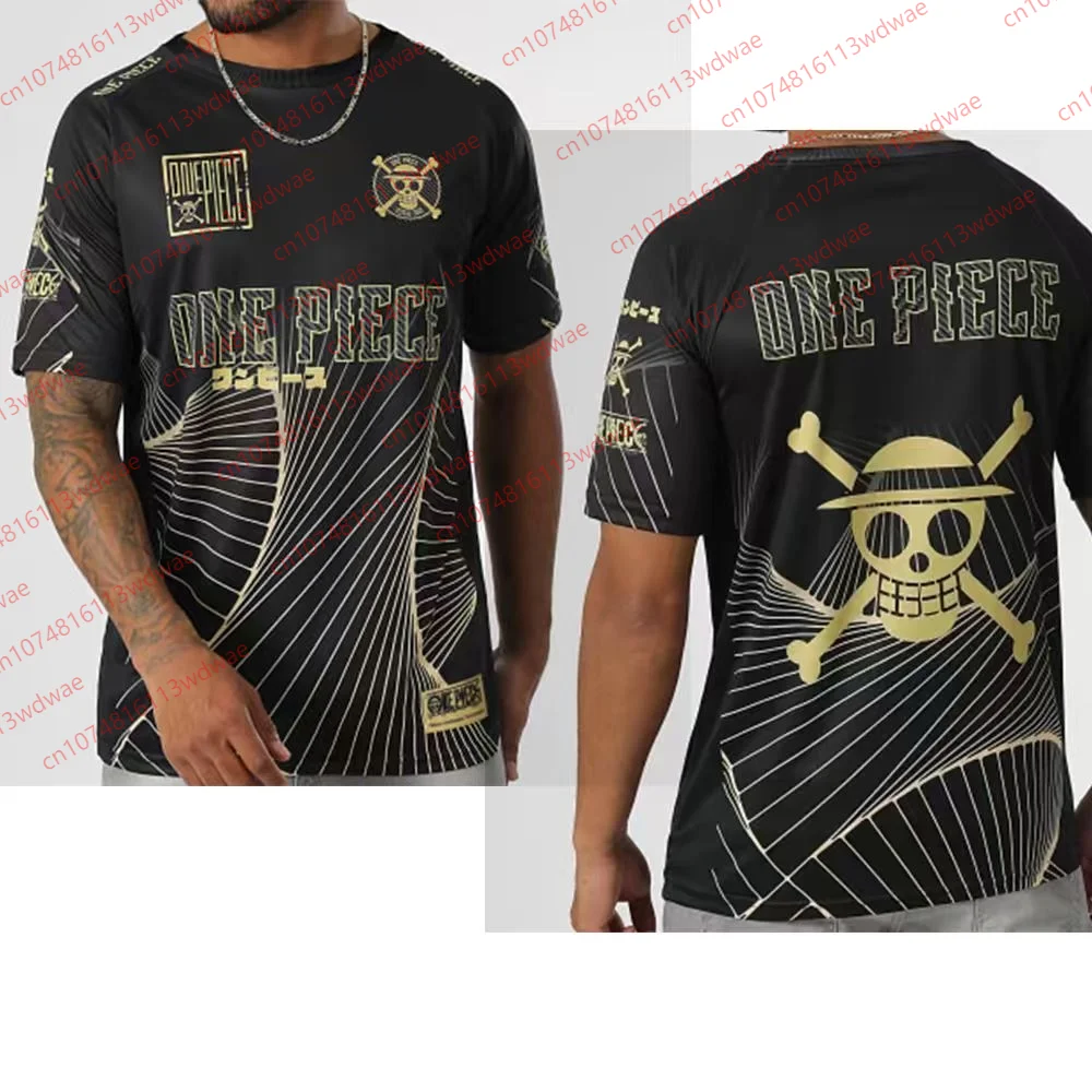 Une pièce Anime t-shirt hommes Luffy crâne Logo noir graphique t-shirt à manches courtes Cosplay Streetwear japonais classique Anime enfant t-shirt