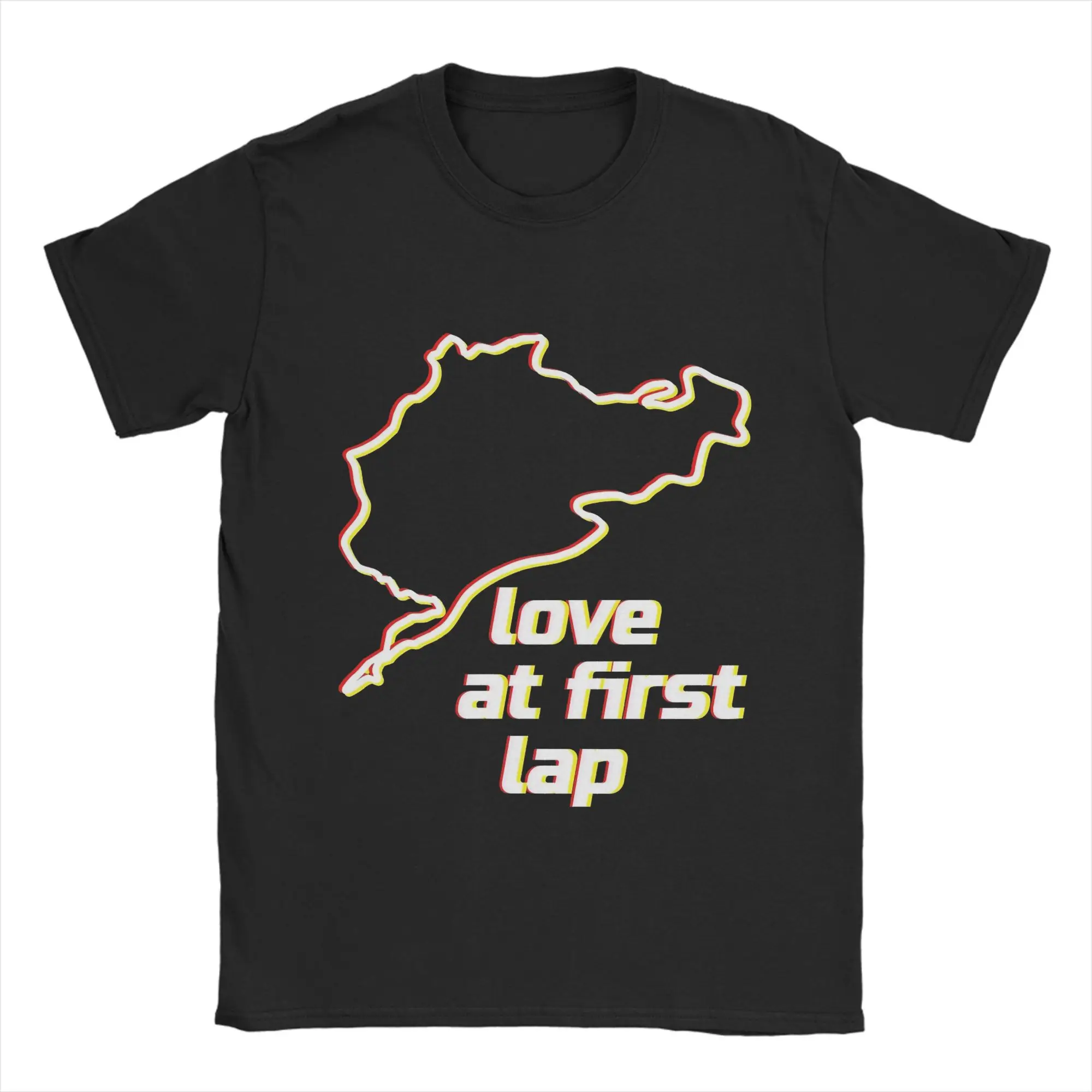Vintage The Nurburgring  Nordschleife   T-Shirt for Men Round Collar Cotton T Shirts  Short Sleeve Tee Shirt Gift Idea Clothes